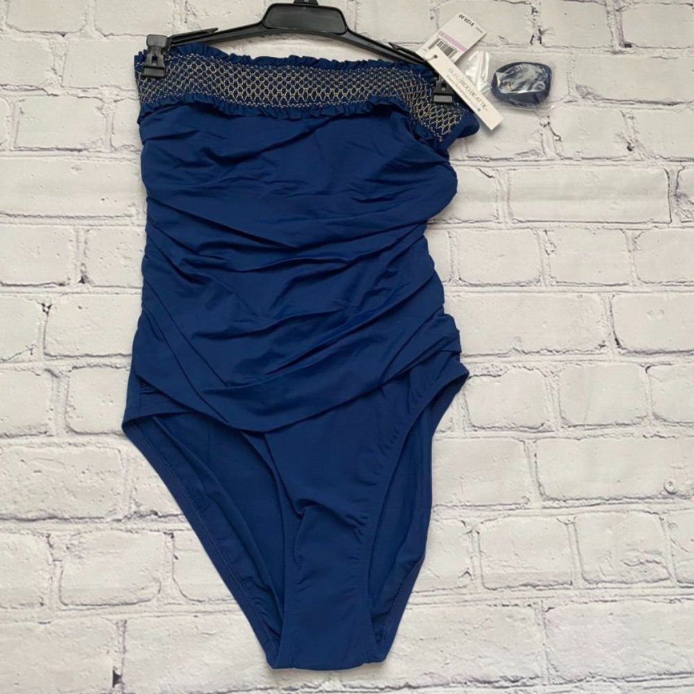 Bleu Rod Beattie Strapless Swimsuit in Navy